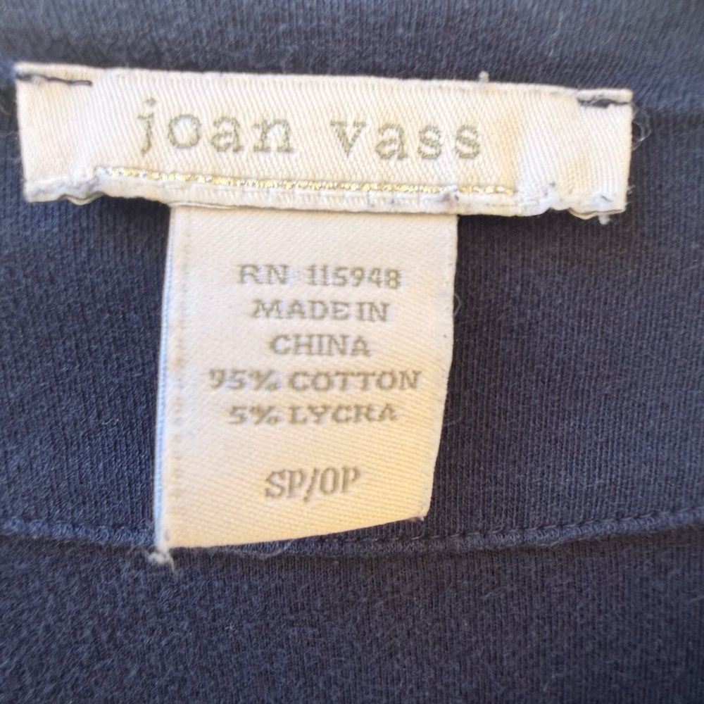 Joan Vass Navy Blazer with Gold Accents - Picture 2 of 3